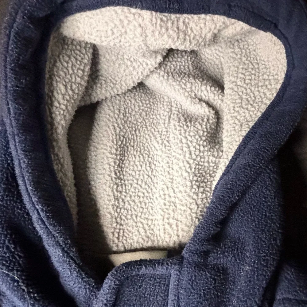 Boys Fleece Jacket Navy Blue Full Zip Hooded Warm Outerwear Winter Snow